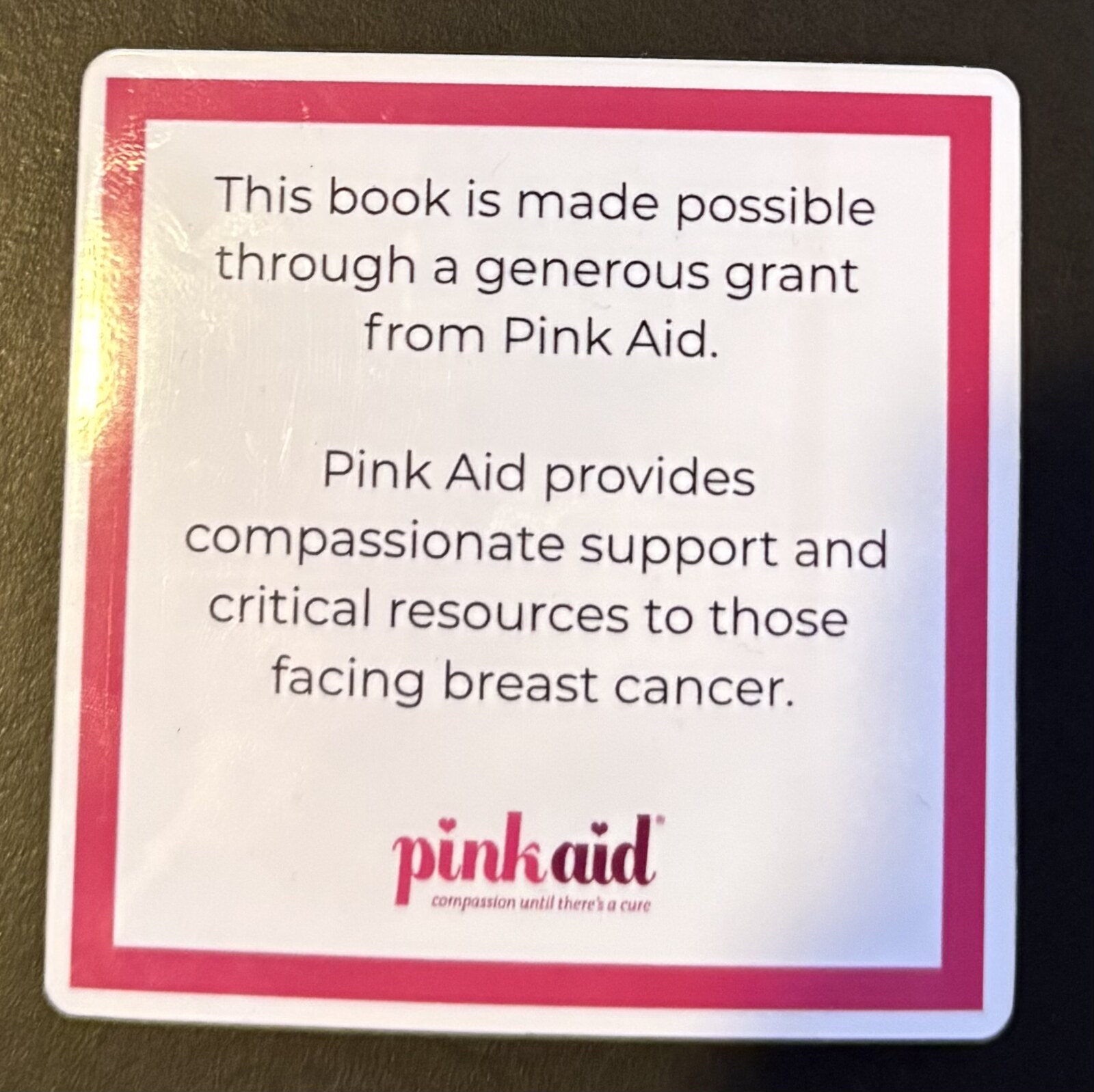 Custom stickers ready for Pink Warriors book donations