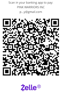 Zelle QR code to donate to Pink Warriors